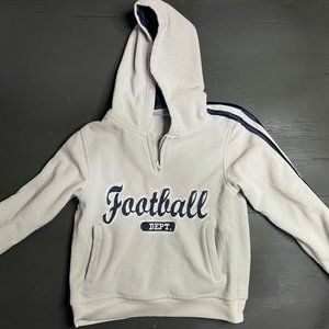 Gap Kids Medium Gray‎ Navy Football Pullover Hoodie Pocket